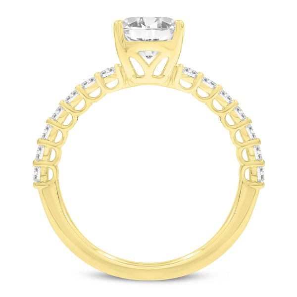 LuvMyJewelry Calista 14K Yellow Gold Emerald Lab Grown Diamond Engagement Ring - 2.41 Ct