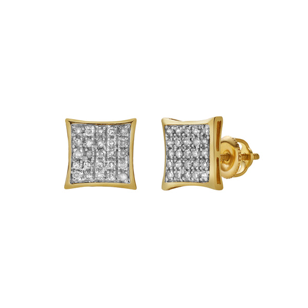 LuvMyJewelry Capricho 10K Yellow Gold Diamond Unisex Earrings - 0.19 Cts