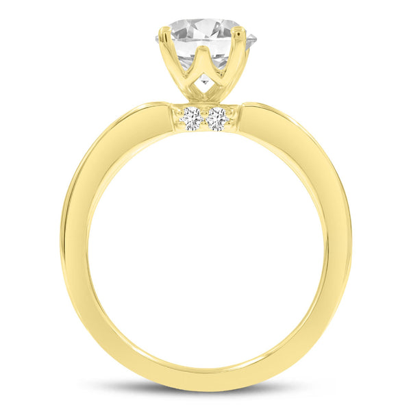LuvMyJewelry Cassia 14K Yellow Gold Oval Lab Grown Diamond Hidden Halo Engagement Ring - 2.1 Ct