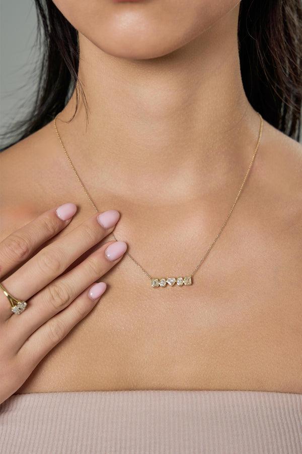 LuvMyJewelry Cassira 14K Yellow Gold Lab Grown Diamond Necklace – 1.5 Cts