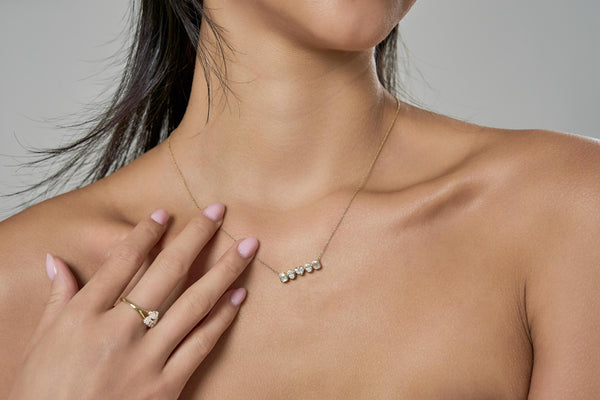 LuvMyJewelry Cassira 14K Yellow Gold Lab Grown Diamond Necklace – 1.5 Cts