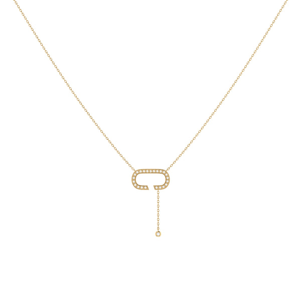 LuvMyJewelry Celia C Bolo Adjustable Diamond Lariat Necklace In 14K Yellow Gold Vermeil On Sterling Silver