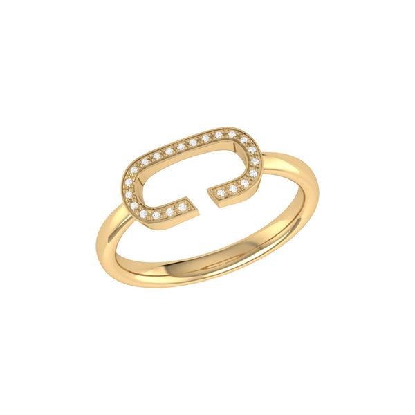 LuvMyJewelry Celia C Diamond Ring in 14K Yellow Gold Vermeil on Sterling Silver