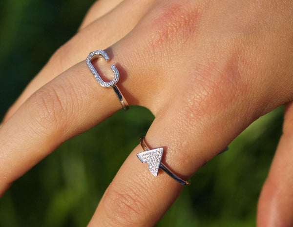 LuvMyJewelry Celia C Diamond Ring In Sterling Silver