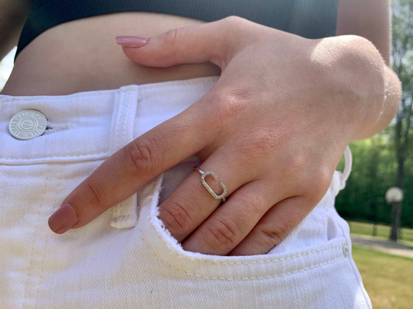 LuvMyJewelry Celia C Diamond Ring In Sterling Silver