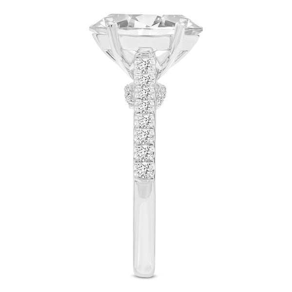 LuvMyJewelry Certified Oval Cut Lab Grown Diamond (2.74 Ctw) Ring In 14K White Gold
