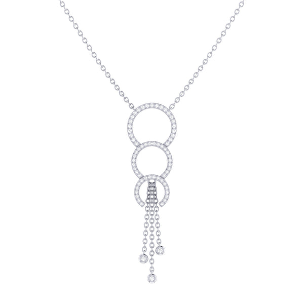 LuvMyJewelry Chandelier Circle Trio Bolo Adjustable Diamond Lariat Necklace in Sterling Silver