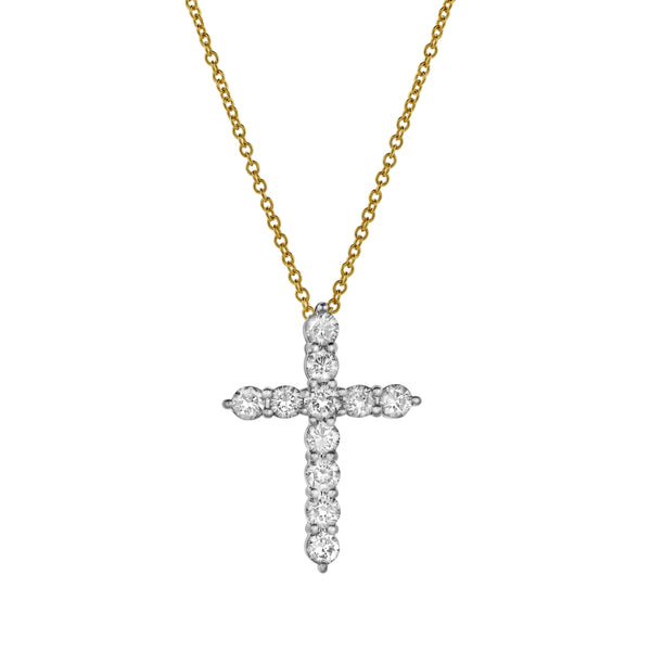 LuvMyJewelry Christian Cross Pommee Diamond Pendant in 10K Yellow Gold