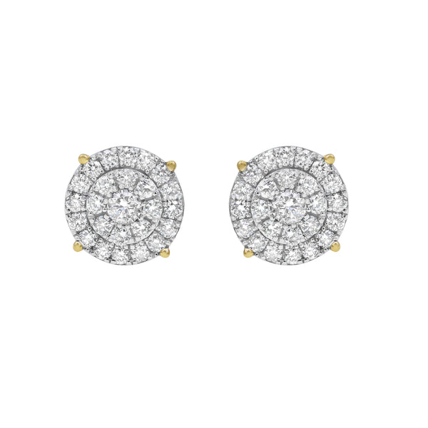 LuvMyJewelry Circle Entwine 14K Yellow Gold Diamond Earrings 0.81 Ct. Tw