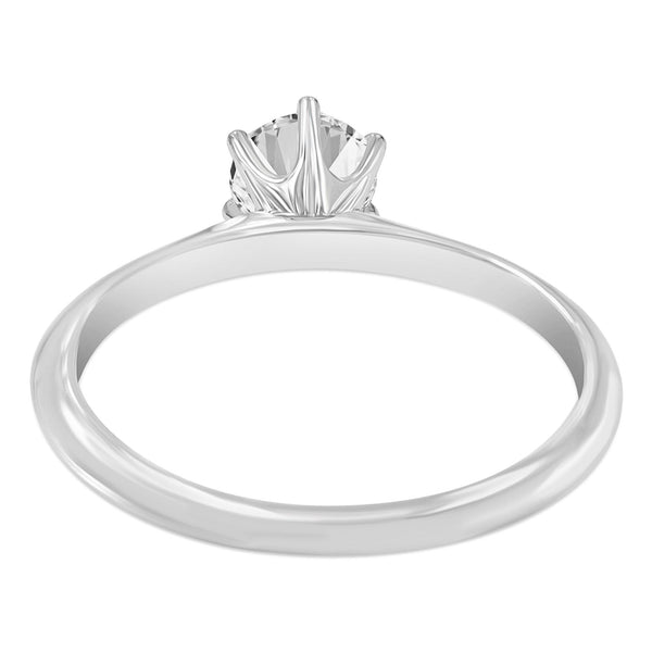 LuvMyJewelry Clara 14K White Gold Round Lab Grown Diamond Solitaire Engagement Ring - 0.75 Ctw