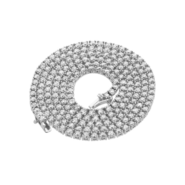 LuvMyJewelry Clio 10K White Gold Lab Grown Diamond Tennis Chain - 2.3mm