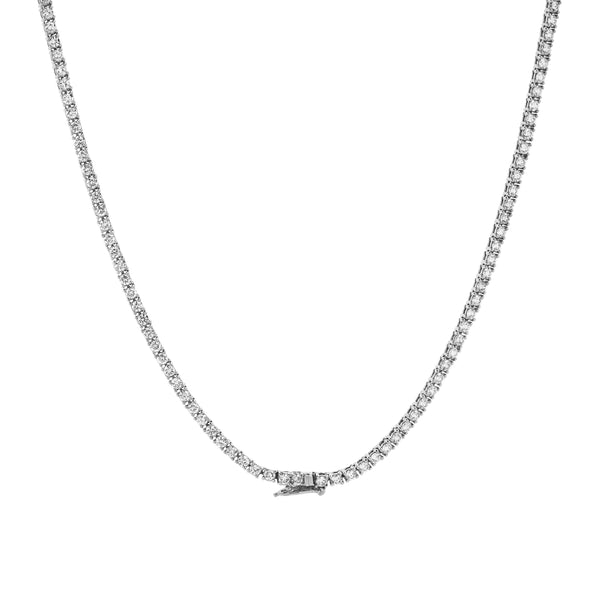 LuvMyJewelry Clio 10K White Gold Lab Grown Diamond Tennis Chain - 2.3mm