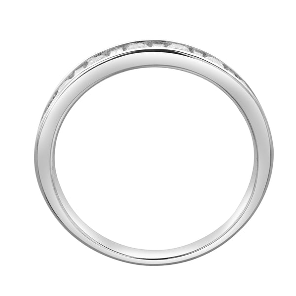 LuvMyJewelry Cosmos 14K White Gold Round Diamond Studded Band Ring - 0.52cts