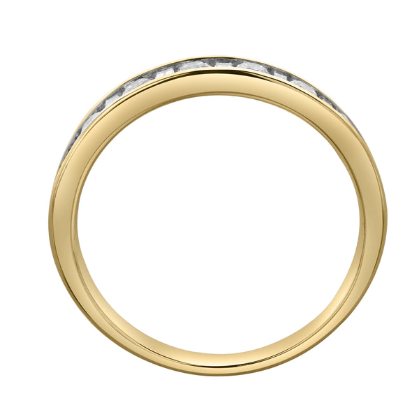 LuvMyJewelry Cosmos 14K Yellow Gold Round Diamond Studded Band Ring - 0.52cts