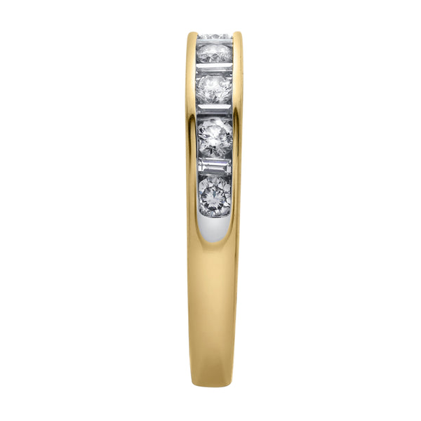 LuvMyJewelry Cosmos 14K Yellow Gold Round Diamond Studded Band Ring - 0.52cts