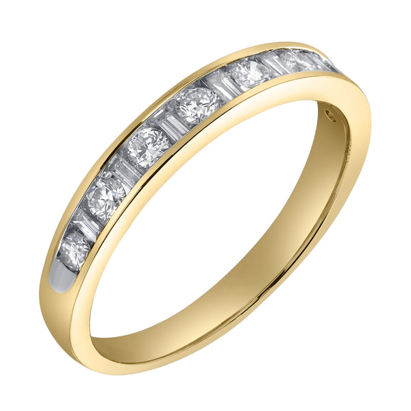 LuvMyJewelry Cosmos 14K Yellow Gold Round Diamond Studded Band Ring - 0.52cts
