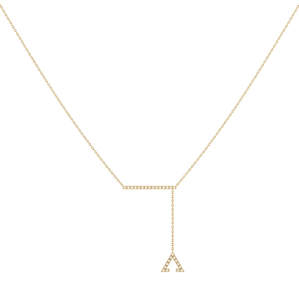 LuvMyJewelry Crane Lariat Bolo Adjustable Triangle Diamond Necklace In 14K Yellow Gold Vermeil On Sterling Silver