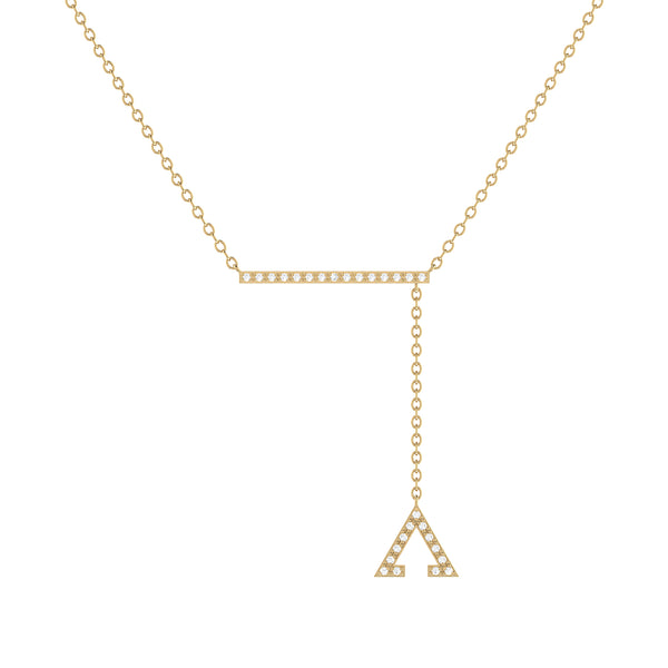 LuvMyJewelry Crane Lariat Bolo Adjustable Triangle Diamond Necklace in 14K Yellow Gold Vermeil on Sterling Silver