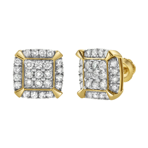 LuvMyJewelry Cuffs Diamond 0.96 ct. tw. 14K Yellow Gold Earrings