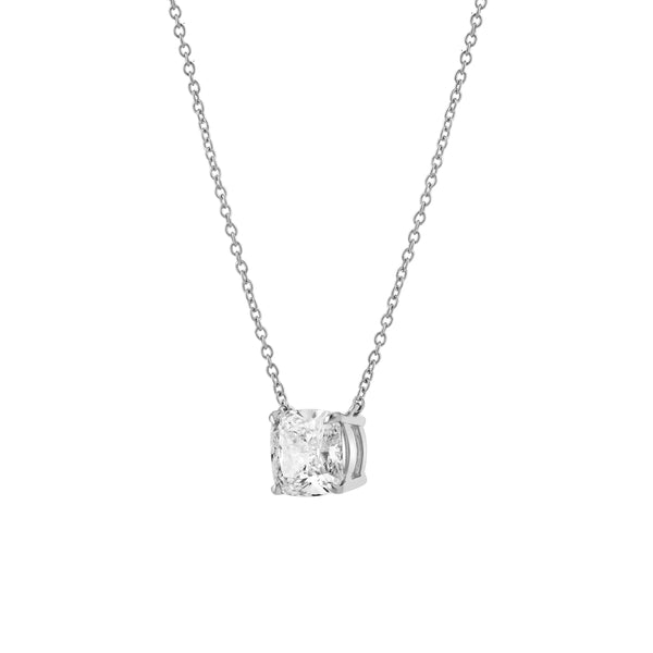 LuvMyJewelry Cushion Chic 14K White Gold Lab Grown Diamond Necklace - 1.50 Ct