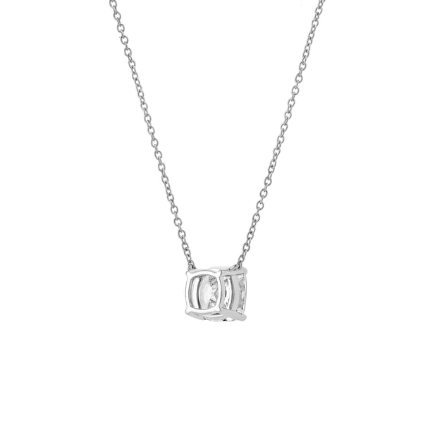 LuvMyJewelry Cushion Chic 14K White Gold Lab Grown Diamond Necklace - 1.50 Ct