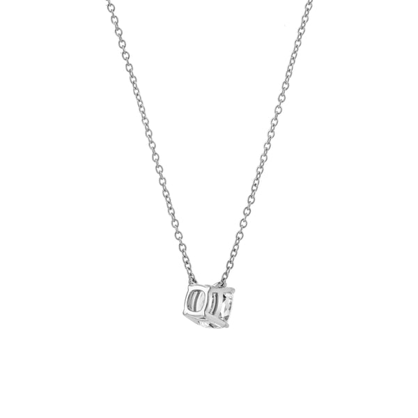 LuvMyJewelry Cushion Chic 14K White Gold Lab Grown Diamond Necklace - 0.75 Ct