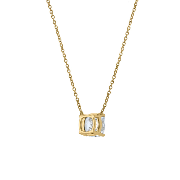 LuvMyJewelry Cushion Chic 14K Yellow Gold Lab Grown Diamond Necklace - 1.50 Ct