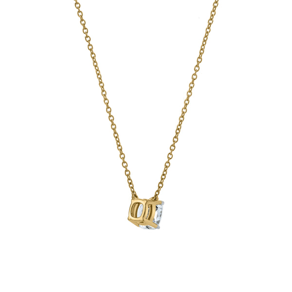 LuvMyJewelry Cushion Chic 14K Yellow Gold Lab Grown Diamond Necklace - 1.00 Ct