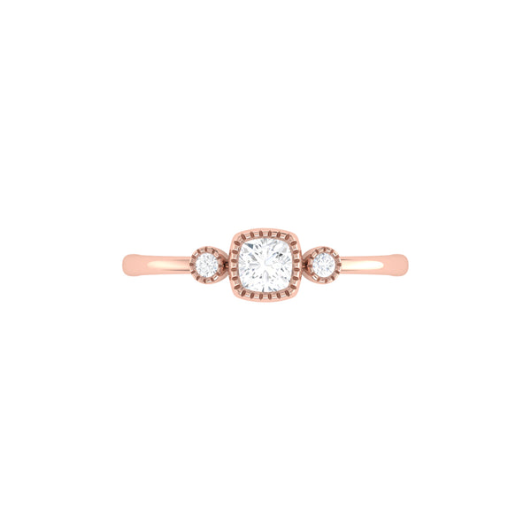 LuvMyJewelry Cushion Cut Diamond Birthstone Ring In 14K Rose Gold