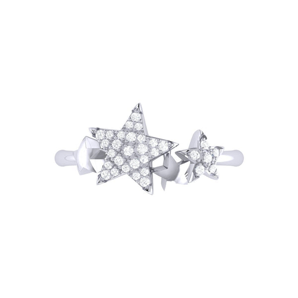 LuvMyJewelry Dazzling Star Cluster Diamond Ring In Sterling Silver