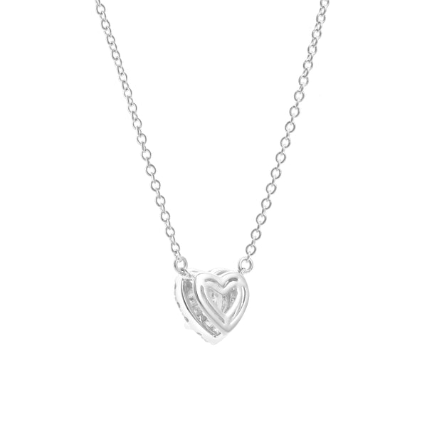 LuvMyJewelry Delara 14K White Gold Lab Grown Diamond Heart Necklace – 0.55 Ct