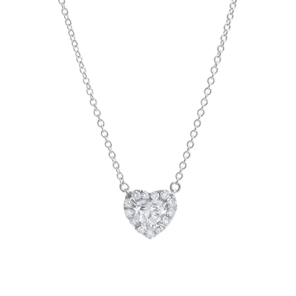 LuvMyJewelry Delara 14K White Gold Lab Grown Diamond Heart Necklace – 0.55 ct