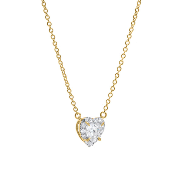 LuvMyJewelry Delara 14K Yellow Gold Lab Grown Diamond Heart Necklace – 0.55 Ct