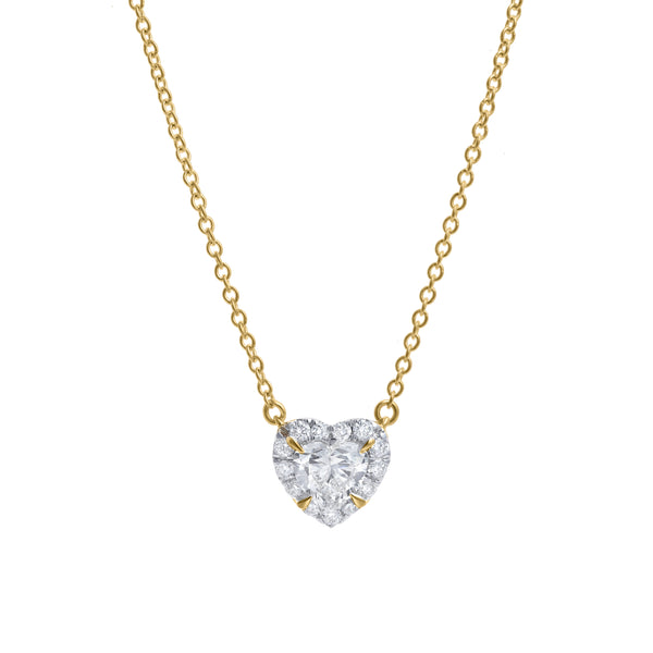LuvMyJewelry Delara 14K Yellow Gold Lab Grown Diamond Heart Necklace – 0.55 ct