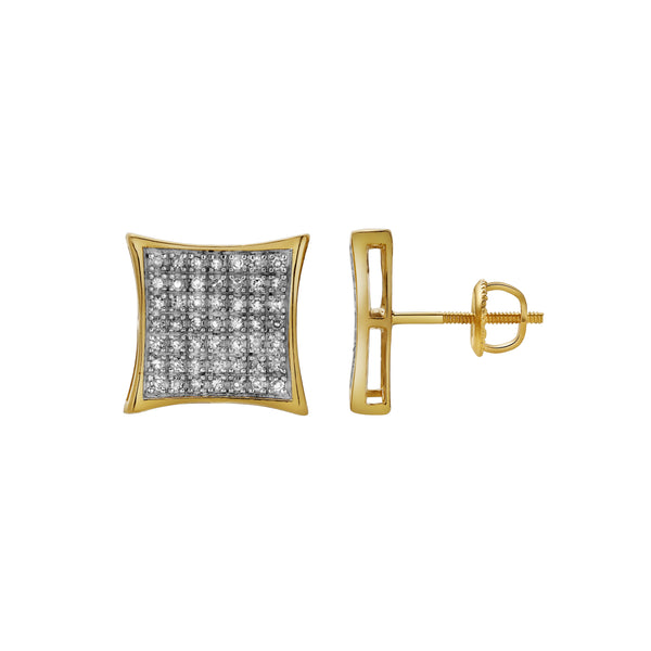 LuvMyJewelry Deleite 10K Yellow Gold Diamond Unisex Earrings - 0.24 Cts