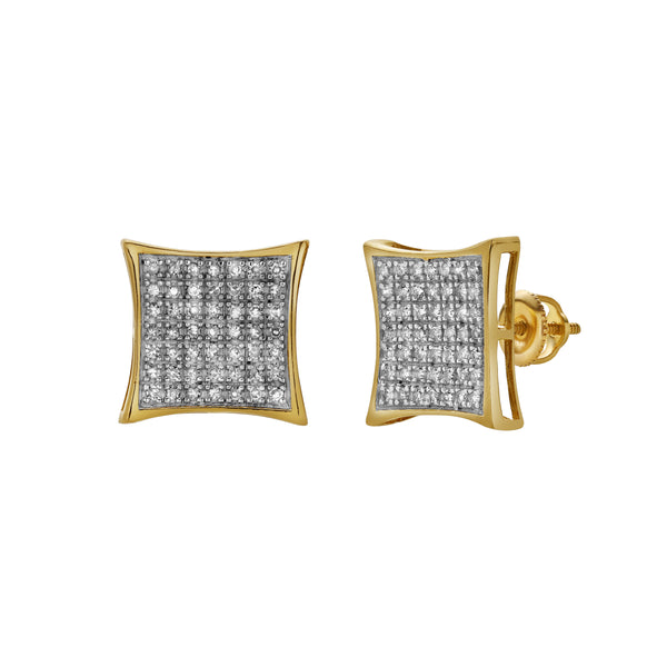LuvMyJewelry Deleite 10K Yellow Gold Diamond Unisex Earrings - 0.24 Cts