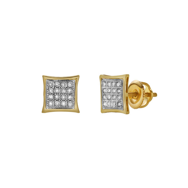 LuvMyJewelry Desperto 10K Yellow Gold Diamond Unisex Earrings - 0.07 Cts