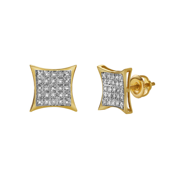 LuvMyJewelry Devaneio 10K Yellow Gold Diamond Unisex Earrings - 0.21 Cts