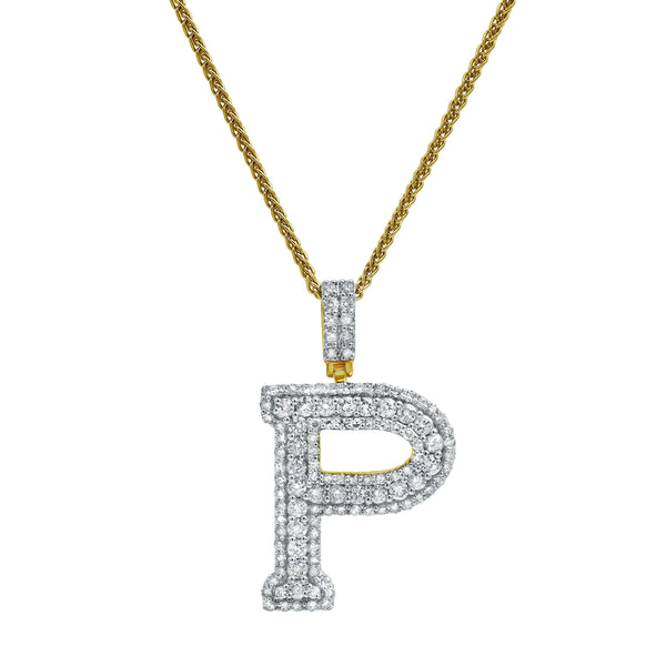 LuvMyJewelry Diamond Initial P - 2.19 (ct. Wt.) 14K Yellow Gold Initial Pendant