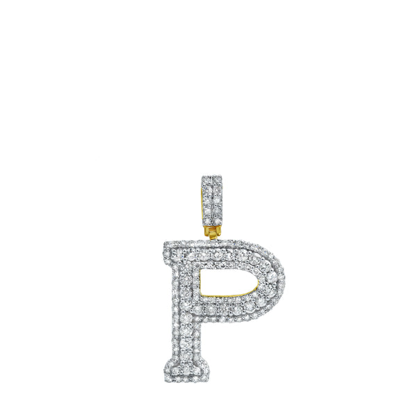 LuvMyJewelry Diamond Initial P - 2.19 (ct. wt.) 14K Yellow Gold Initial Pendant