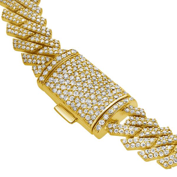 LuvMyJewelry Diamond Link Cuban Bracelet Natural Diamonds (3.25 Cttw) In 10k Yellow Gold