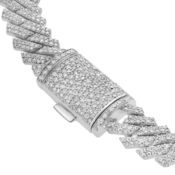 LuvMyJewelry Diamond Link Cuban Bracelet Natural Diamonds (3.50 Cttw) In 10k White Gold