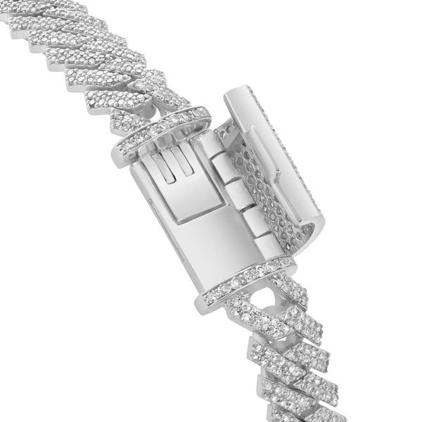 LuvMyJewelry Diamond Link Cuban Bracelet Natural Diamonds (3.50 Cttw) In 10k White Gold