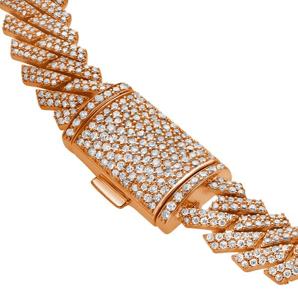 LuvMyJewelry Diamond Link Cuban Bracelet Natural Diamonds (3.50 Cttw) In 10k Rose Gold