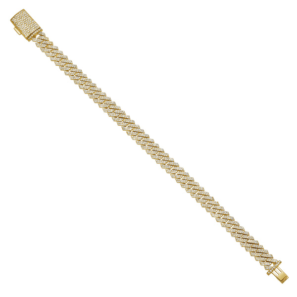 LuvMyJewelry Diamond Link Cuban Bracelet Natural Diamonds (3.50 Cttw) In 10k Yellow Gold