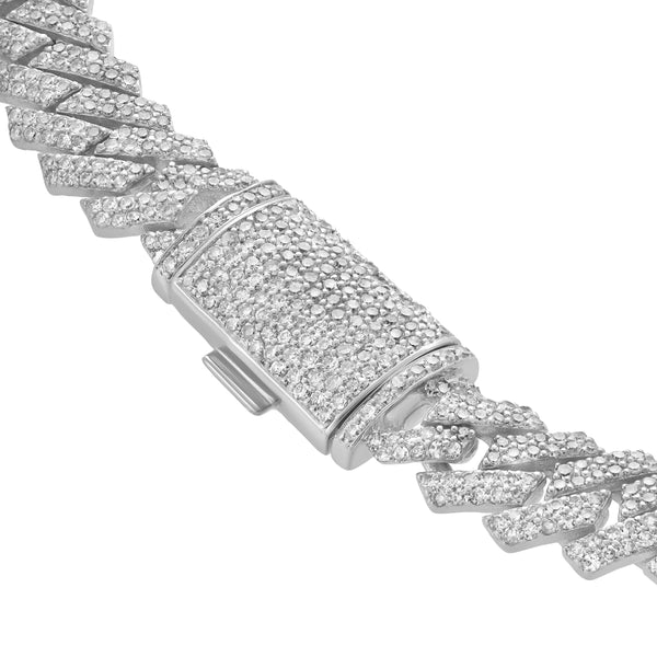 LuvMyJewelry Diamond Link Cuban Bracelet Natural Diamonds (4.75 Cttw) In 10k White Gold