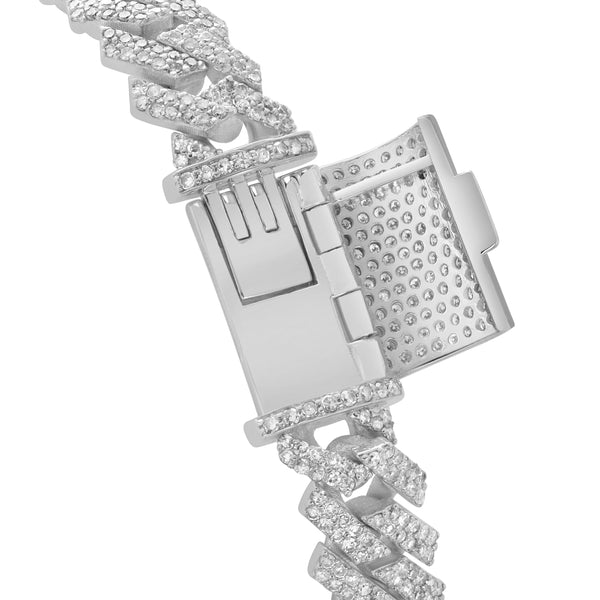 LuvMyJewelry Diamond Link Cuban Bracelet Natural Diamonds (4.75 Cttw) In 10k White Gold