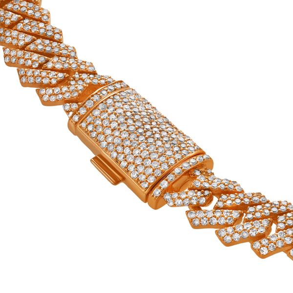 LuvMyJewelry Diamond Link Cuban Bracelet Natural Diamonds (4.75 Cttw) In 10k Rose Gold