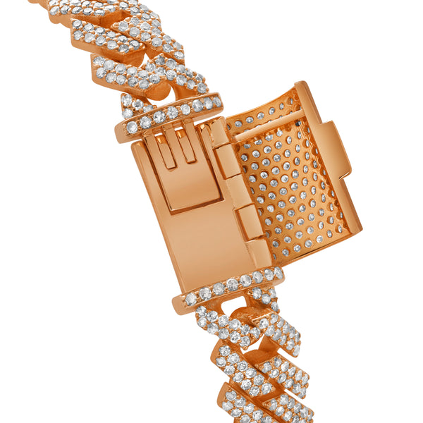 LuvMyJewelry Diamond Link Cuban Bracelet Natural Diamonds (4.75 Cttw) In 10k Rose Gold