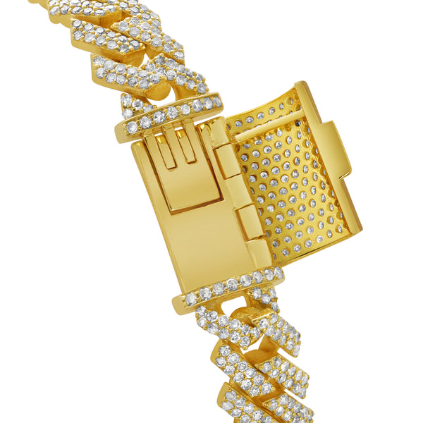 LuvMyJewelry Diamond Link Cuban Bracelet Natural Diamonds (4.75 Cttw) In 10k Yellow Gold